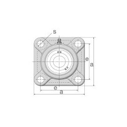 Paliers roulements-inserts à applique carrée INOX SUCF201